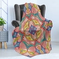 thumbnail image 4 of Colorful Soft Flannel Fleece Blanket, Contemporary Style Abstract Shapes Native Design Inspirations Tribal Illustration, Cozy Plush for Indoor and Outdoor Use, 60" x 80", Multicolor, by Ambesonne, 4 of 5