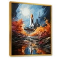 thumbnail image 2 of Designart "Impressionistic Space Journey" Rocketship Floater Framed Wall Art Living Room, 2 of 5