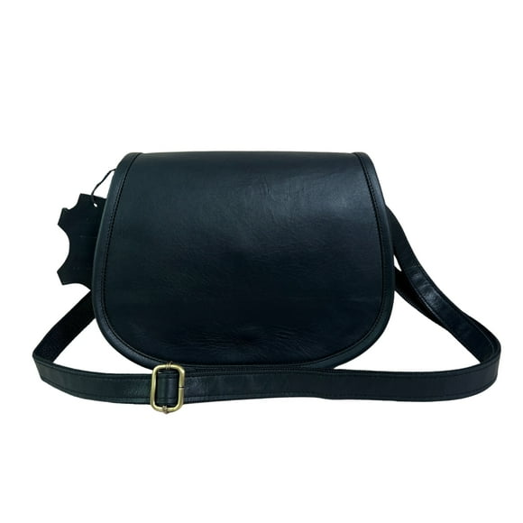 Madosh Sac Bandoulière en Cuir Véritable pour Femmes avec Sangle Ajustable et Multiples Poches pour Usage Quotidien. (Noir)