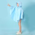 thumbnail image 7 of Gelikeya Kids Lightweight Rain Jacket Boys Girls 1-9 Years Solid Color Poncho with Pockets Hooded Raincoat (Sky Blue, 1-3 Years), 7 of 7