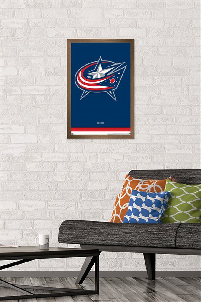 NHL Columbus Blue Jackets - Logo 21 Wall Poster, 14.725" x 22.375", Framed