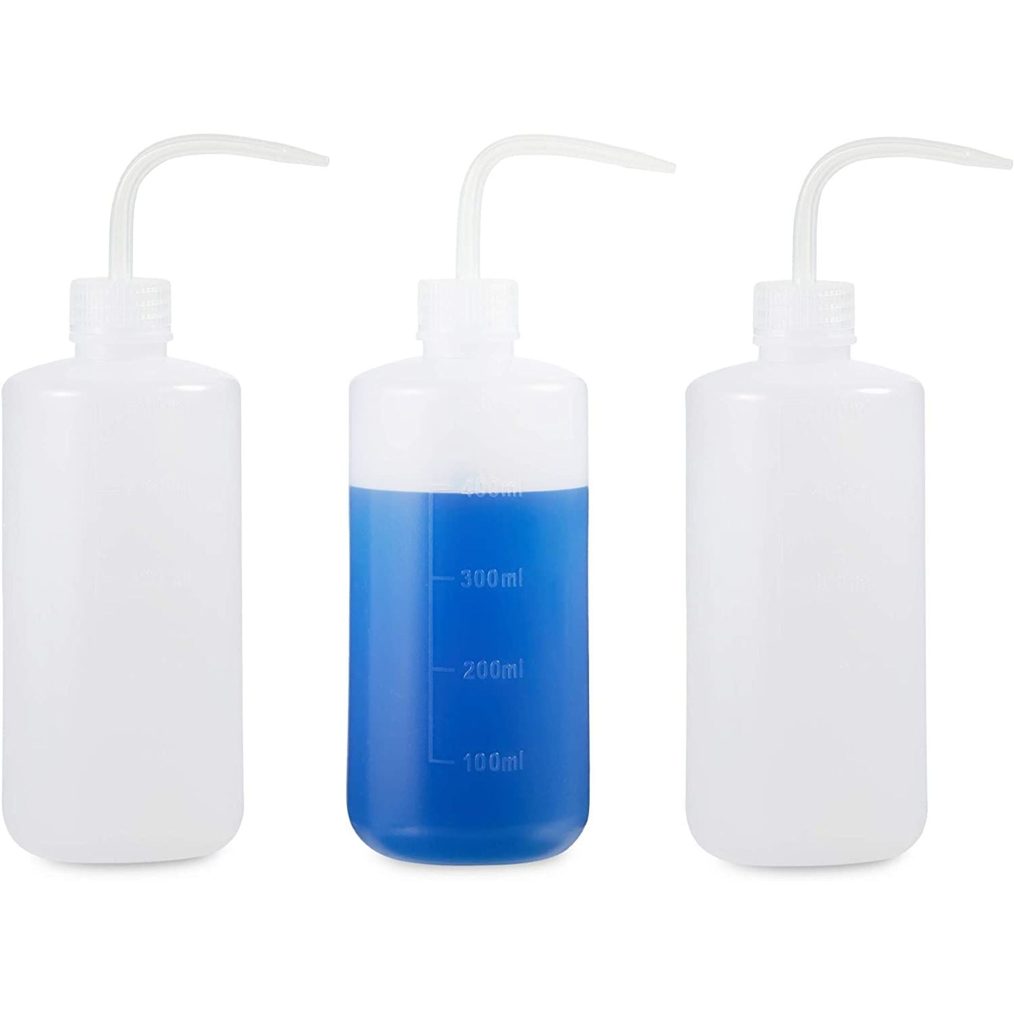 3Pack Plastic Squeeze Bottles, Squirt Container with Angle Bent Tip
