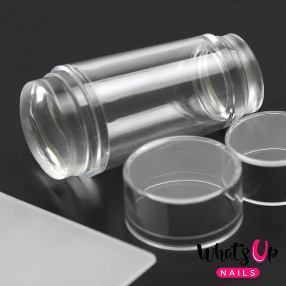 Whats Up Nails Medium Double Sided Clear Silicone Stamper & Scraper for Stamped Nails