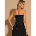 thumbnail image 4 of Corsé con Cordones para Mujer Corsé Victoriano sin Tirantes Bustier para Fiestas Halloween Carnaval  Negro XS, 4 of 5