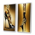 thumbnail image 3 of Designart "Mechanic-Inspired Golden High Heel IV" Fashion Framed Wall Art Set Of 2 - Gold Fashion Framed Wall Art Set Of 2, 3 of 7