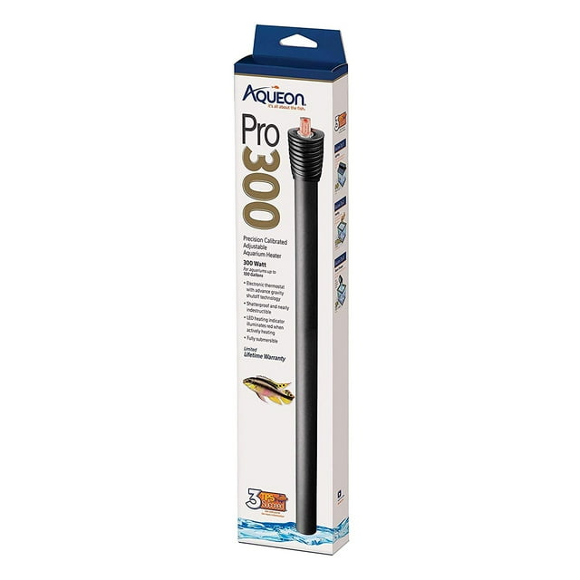 Calentador de acuario Aqueon Pro de 300 W para tanques de 100 galones