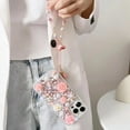thumbnail image 2 of for iPhone 16 Pro Case,Cute Bling Glitter Sparkle Stunning Stones Diamond Rhinestone 3D Handmade Pearl Rose Flower with Wrist Lanyard for Women Girly for iPhone 16 Pro (Pink), 2 of 18