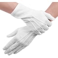 thumbnail image 5 of senkary 3 pairs white nylon cotton gloves band costume formal dress parade inspection gloves for women men, 5 of 7