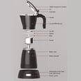 thumbnail image 5 of Riousery 300ml Electric Moka Pot 6 Cups Visual Coffee Maker, Professional Espresso Machine for Home Kitchen Dessert Shop, 480W Quick Brew with EU Plug, 220V-240V, 5 of 5