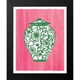 thumbnail image 2 of Zaman, Farida 15x18 Black Modern Framed Museum Art Print Titled - Chinoiserie III Green Watercolor, 2 of 5