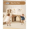 thumbnail image 5 of KORIMEFA 9-IN-1 Toddler Slide Set for kids Age 1-5, Bus-Themed Climber Indoor Outdoor Playset with Slide, Golf, Basketball Hoop, Climber, Wheel, 5 of 11