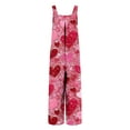 thumbnail image 5 of Haivin Women's Valentine's Day Print Jumpsuit, Loose Fit with Button Front and Pockets, Casual Wear for Daily and Special Occasions, 5 of 6