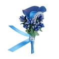 thumbnail image 2 of Boutonniere de boda, Boutonniere de flores, Boutonniere artificial elegante, Pin de traje de broche para aniversario, Día de San Valentín Azul, 2 of 9