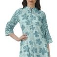 thumbnail image 4 of Moomaya Printed Straight Hem Kurta Tunic For Women Mandarin Collar Kurti Summer Wear, 4 of 7