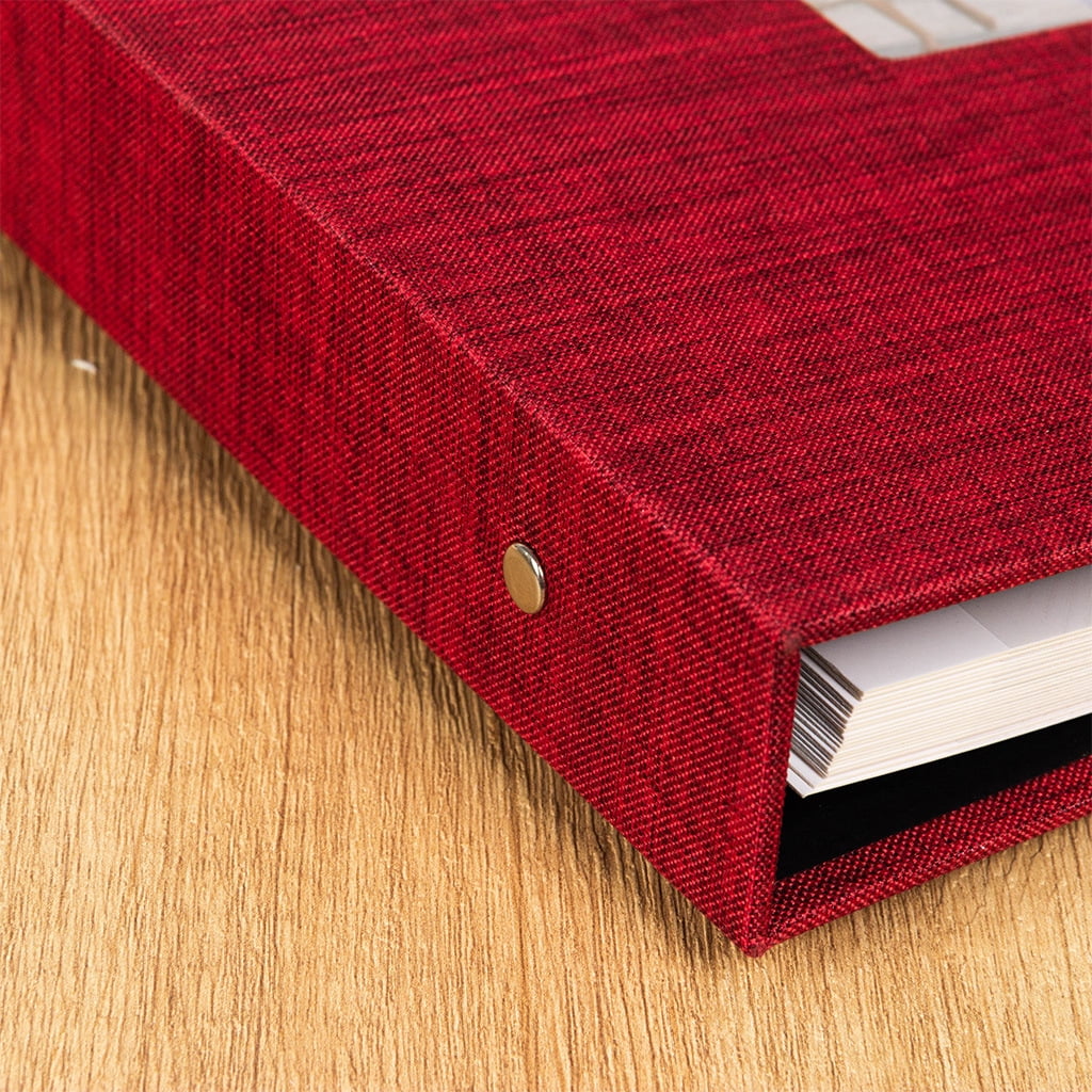 Large Fabric Photo Album with Window Cover, 40-Page Scrapbook Binder for Family Pictures, Wedding Baby Travel Memory Book, DIY Refillable Hardcover Photo Organizer