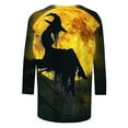 thumbnail image 5 of FAVIPT Halloween Witch Shirts for Women Casual Trendy Fall 2025 Blouses 3/4 Sleeve Round Neck Soft Tees Basic Retro Novelty withes Print Tops Yellow,XXXL, 5 of 5