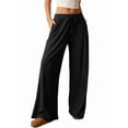 thumbnail image 2 of Pantalones Palazzo de Cintura Alta con Bolsillo y Pierna para Mujer, para Otoño e Invierno. Negro S, 2 of 9