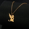 thumbnail image 3 of Wing Angel Cat Necklace with Heart Kitten Pet Memorial Memory Inspired Jewelry, 3 of 6