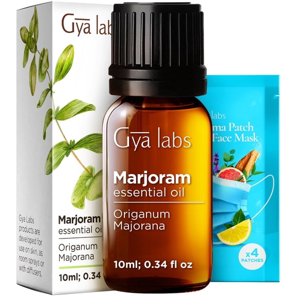 Gya Labs Topical Alcohol-Free All Natural Marjoram Energy Support Sensitivity Essential Oil 0.34 Fl Oz
