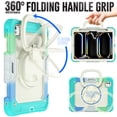 thumbnail image 3 of for iPad Pro 11 Inch 5th Gen 2024 Kids Case Heavy Duty Rugged Shockproof Silicone Hybrid Protective Case Cover Stand + Pencil Holder + Screen Protector for iPad Pro 11 2024 - Colorful Blue, 3 of 8