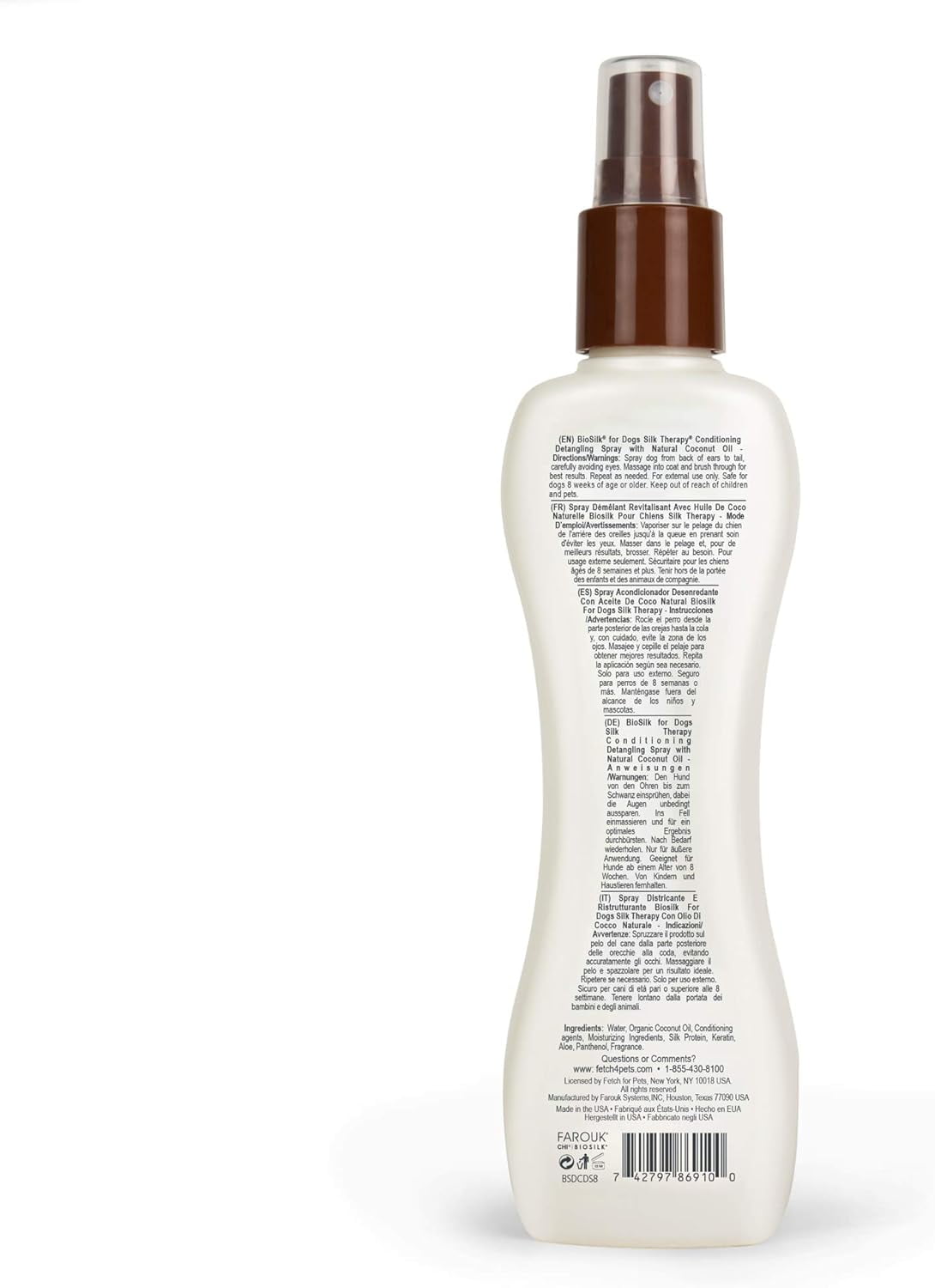 Biosilk for Dogs Silk Therapy Dog Conditioner Detangling Spray 7 oz