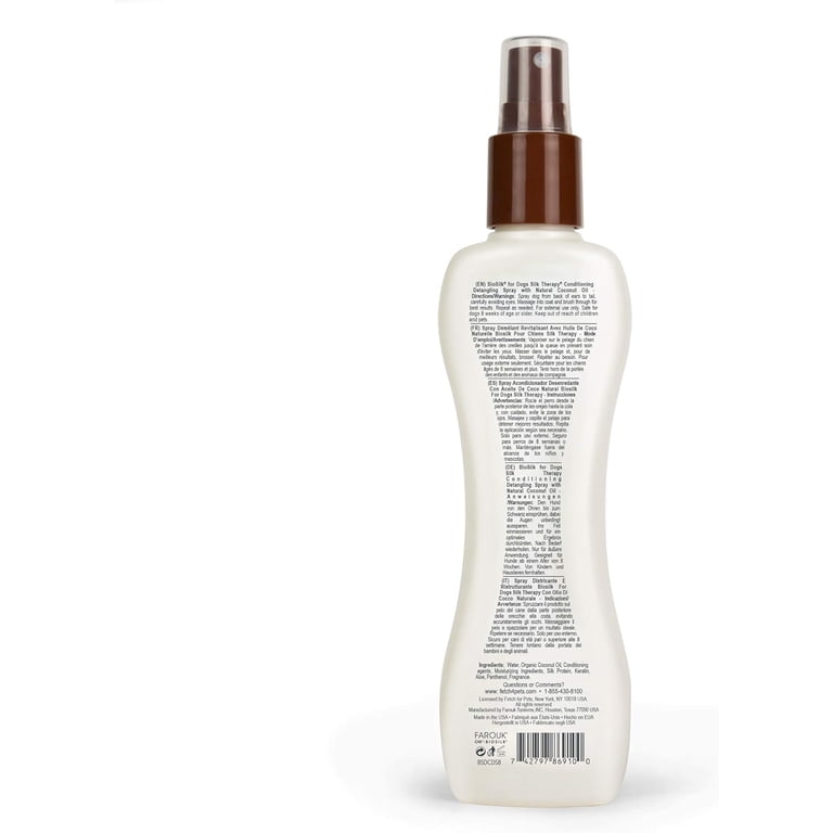 BioSilk Silk Therapy Dog Detangling Spray, 7 oz with Coconut Oil photo 8
