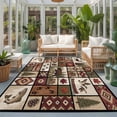 thumbnail image 2 of Area Rugs 2.7'x5', Country Patch Plaid Carpet Runner Indoor Outdoor Rugs Home Decor Aesthetic, Brown Farmhouse Retro Bear Deer Cabin Non Slip Mats Washable Accent Rug for Living Room Bedroom, 2 of 8