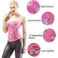 thumbnail image 4 of Femmes Vintage Floral Denim Corset Bustier Top, 4 of 7