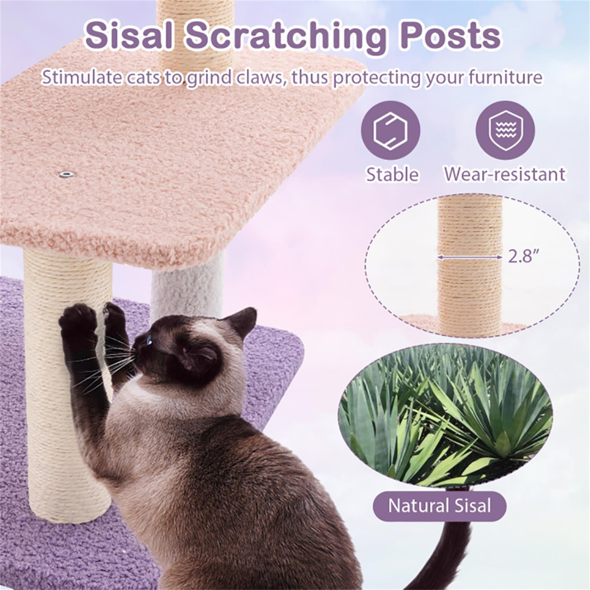 Kadyn 55" Cute Cat Tree Tower for Indoor Cats, Moon and Star Cat Condo with Sisal Scratching Posts, Plush Perches, Kitten Cat Tree Tower Activity Center, Purple Kadyn 55" Cute Cat Tree Tower for Indoor Cats, Moon and Star Cat Condo with Sisal Scratching Posts, Plush Perches, Kitten Cat Tree Tower Activity Center, Purple
