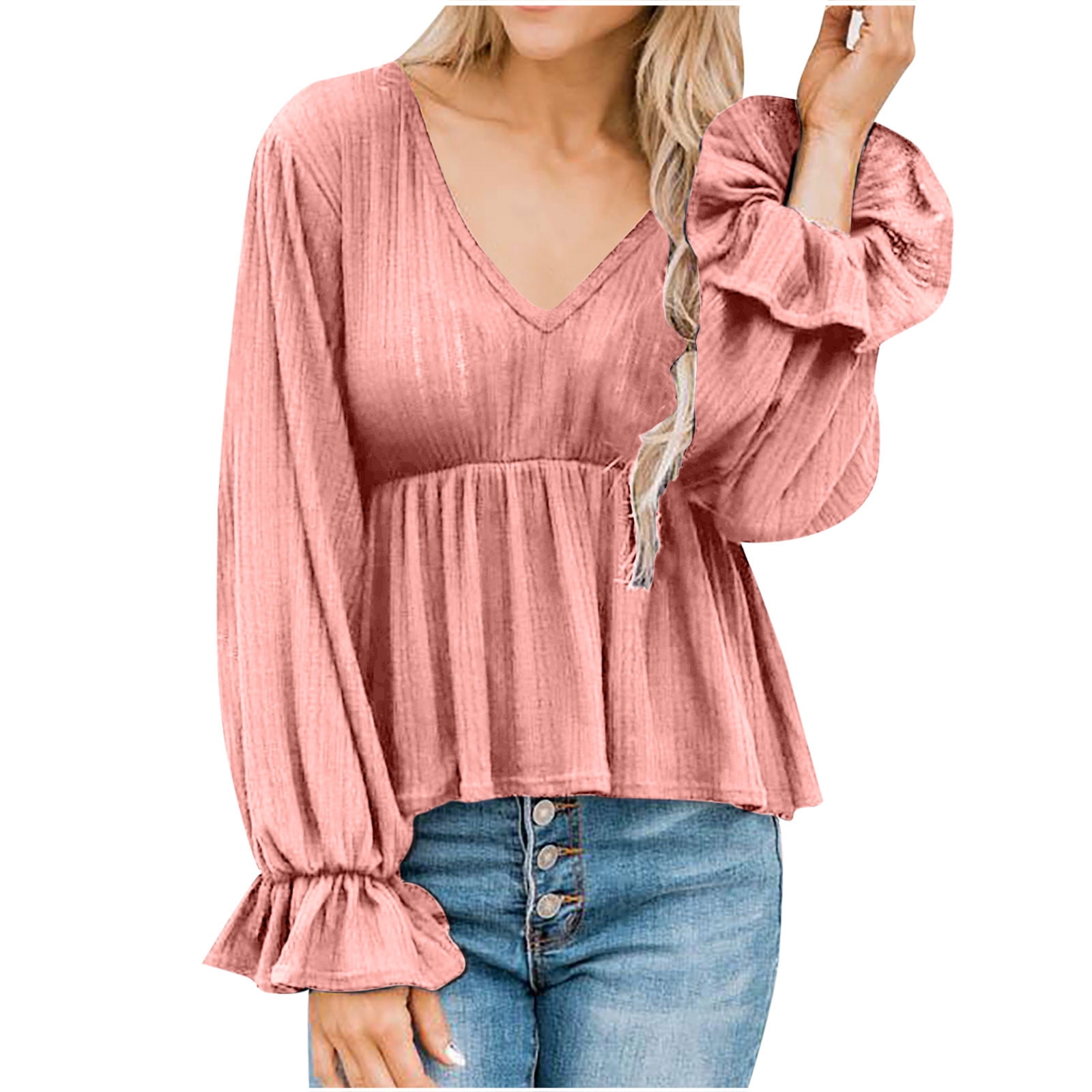 Womens Oversized Sexy V Neck Tops 