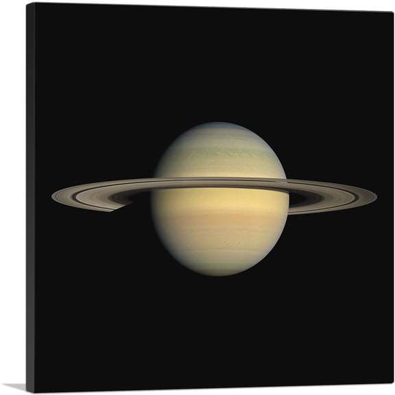 ARTCANVAS Planet Saturn Sixth Planet From the Sun Canvas Art Print - Size: 18" x 18" (0.75" Deep)
