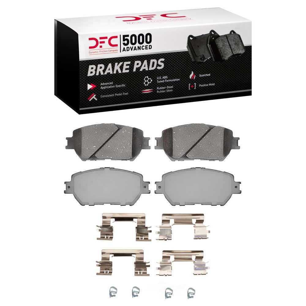 Dynamic Friction Company 1551-0908-02 DFC 5000 Advanced Brake Pads - Ceramic and Hardware Kit - OE