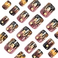 thumbnail image 3 of 24Pcs Halloween Press On Nails Medium Almond & Short Square, Spooky Fake Nails Full Cover Glue on Nails for Women Girls Christmas Party Gift, 3 of 6