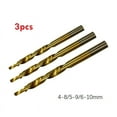 thumbnail image 6 of 3x Titanium-Plated Step Drill Bit for Woodworking Pocket Hole Jig 8-4/9-5/10-6mm, 6 of 8