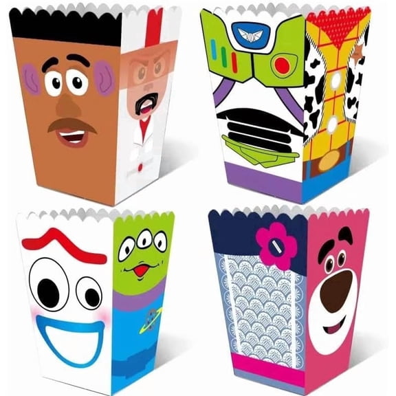 12 Pack Popcorn Boxes for Toy  Story Candy Party Supplies Favor, Party Goody Treat Popcorn Boxes for Toy Cute Story Birthday Baby Shower Themed Party