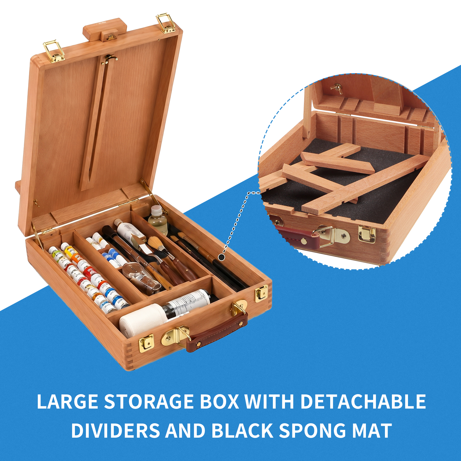 LAVFOX Wooden Tabletop Easel with Storage Drawer photo 2