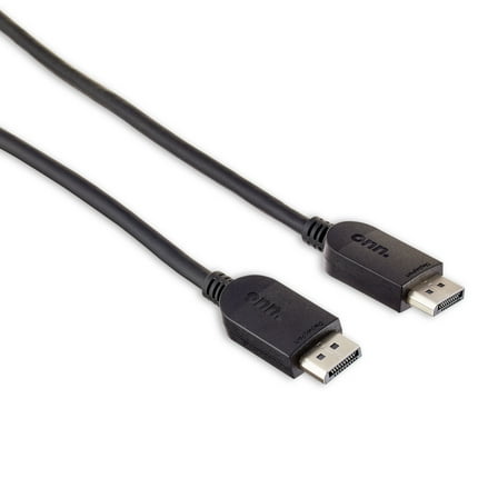 onn. 6' Display Port to Display Port Cable, Black