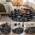 thumbnail image 5 of Coastal Nautical Round Area Rug 5Ft Washable Circle Rugs for Living Room Bedroom, Summer Ocean Beach Sea Corals Black Non-Slip Carpet Floor Mats Indoor Outdoor Carpet Runner Aesthetic Home Decor, 5 of 8