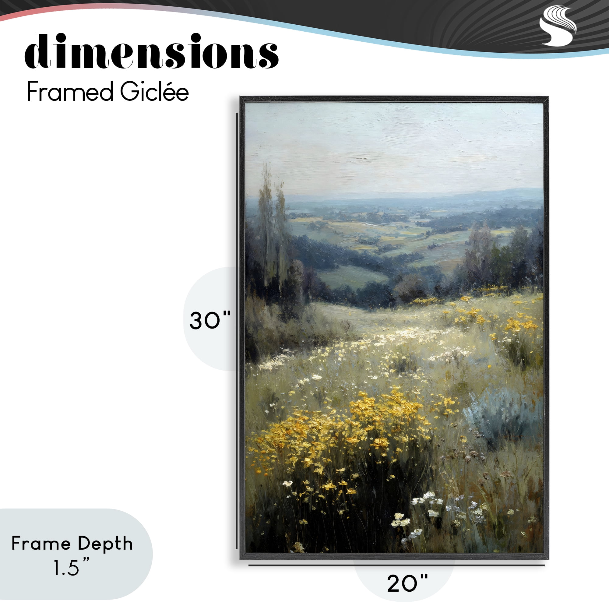 Stupell Industries Sporadic Meadow Flowers Black Framed Giclee Art, design by Petal Prints Design