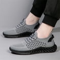 thumbnail image 5 of QWKLEAJ Men’s Casual Shoes Slip On Athletic Sneakers, Breathable Hollow Knit Mesh Blade Non Slip Cushioned Running Trainers for Men Daily Walking Gym Outdoor Workout Footwear Gray 7.5, 5 of 6