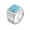 Silver Light Blue Stone, variant on Men's STAINLESS STEEL Square Flat Agate Gemstone SignetRing Matte Polished Finger Wedding Band Silver Blue Stone Size 10