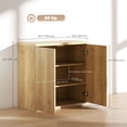 thumbnail image 3 of HOMCOM Ensemble de 2 Buffets-Vaisseliers, Armoire de Cuisine Cannelée, Chêne, 3 of 10