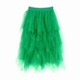 thumbnail image 2 of Tulle Skirts for Women Mid Length Elastic Waist Flowy A Line Asymmetrical Puffy Skirt Fairy Skirt Layered Mesh Dance Skirts, 2 of 4