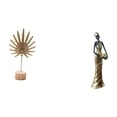 thumbnail image 1 of Escultura de hoja de metal abstracta nórdica y figura de dama tribal africana, adorno creativo para decoración del hogar, mesa, fiesta, hotel., 1 of 8
