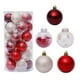 thumbnail image 3 of Bewildely 30 Uds. De bolas colgantes para árbol de Navidad, hogar, oficina, centro comercial, árbol, bolas de plástico, decoración colgante, adorno Kits de decoración para fiestas oro rojo Bewildely HA000435-05B, 3 of 6
