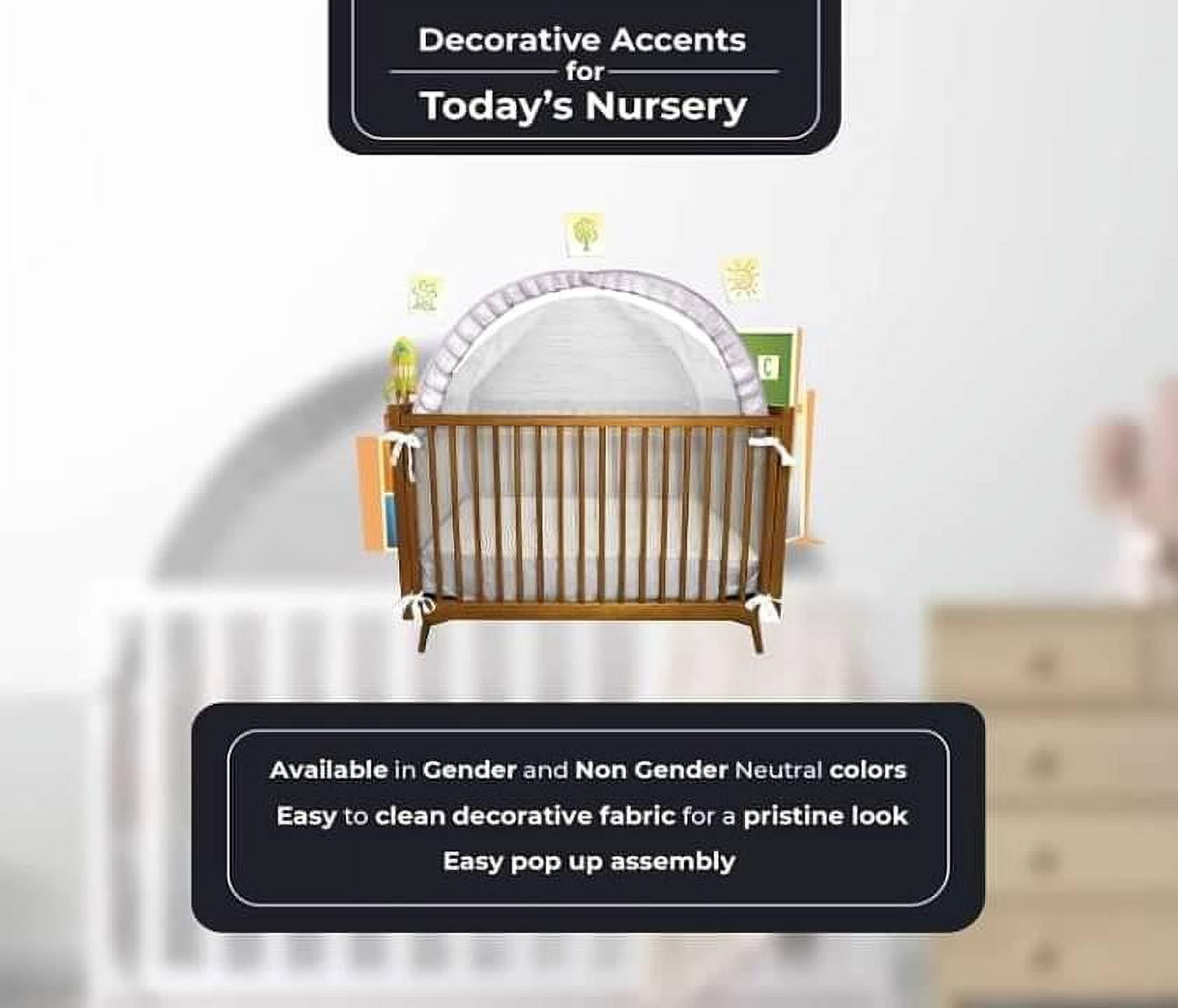 Dream8teen Mesh Cover Crib Tent to Keep Baby Climbing Out or in, Mosquito Net for Crib, White