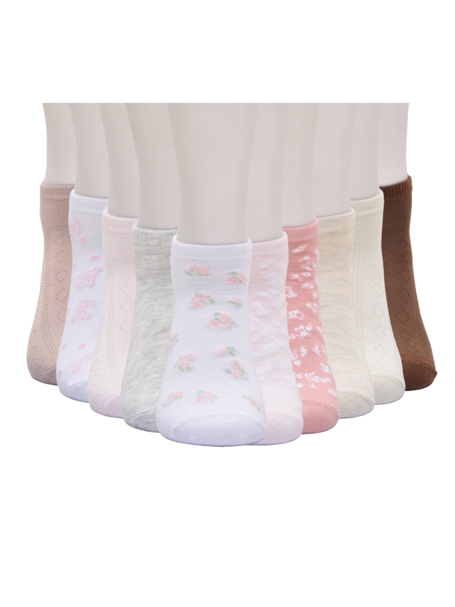 No Boundaries Women’s Low Cut Socks, 10 Pack, Shoe Sizes 4-10