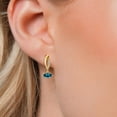 thumbnail image 3 of Gem Stone King 10K Yellow Gold London Blue Topaz and Lab Grown Diamond Stud Dangle Earrings for Women | 0.65 Cttw | Gemstone November Birthstone | Marquise 6X3MM, 3 of 6