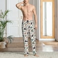 thumbnail image 5 of Mens Pajama Pants - Soft Sleep & Lounge Pants for Men, Black Panther Snake Palm Leaf Cuteness Casual PJ Bottoms Pants with Pockets, 5 of 5