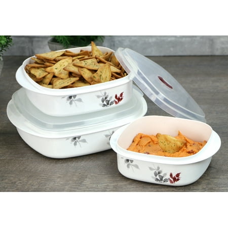 Corelle Coordinates 6-Piece Microwave Safe Cookware/Storage Set, Kyoto Leaves - Walmart.com